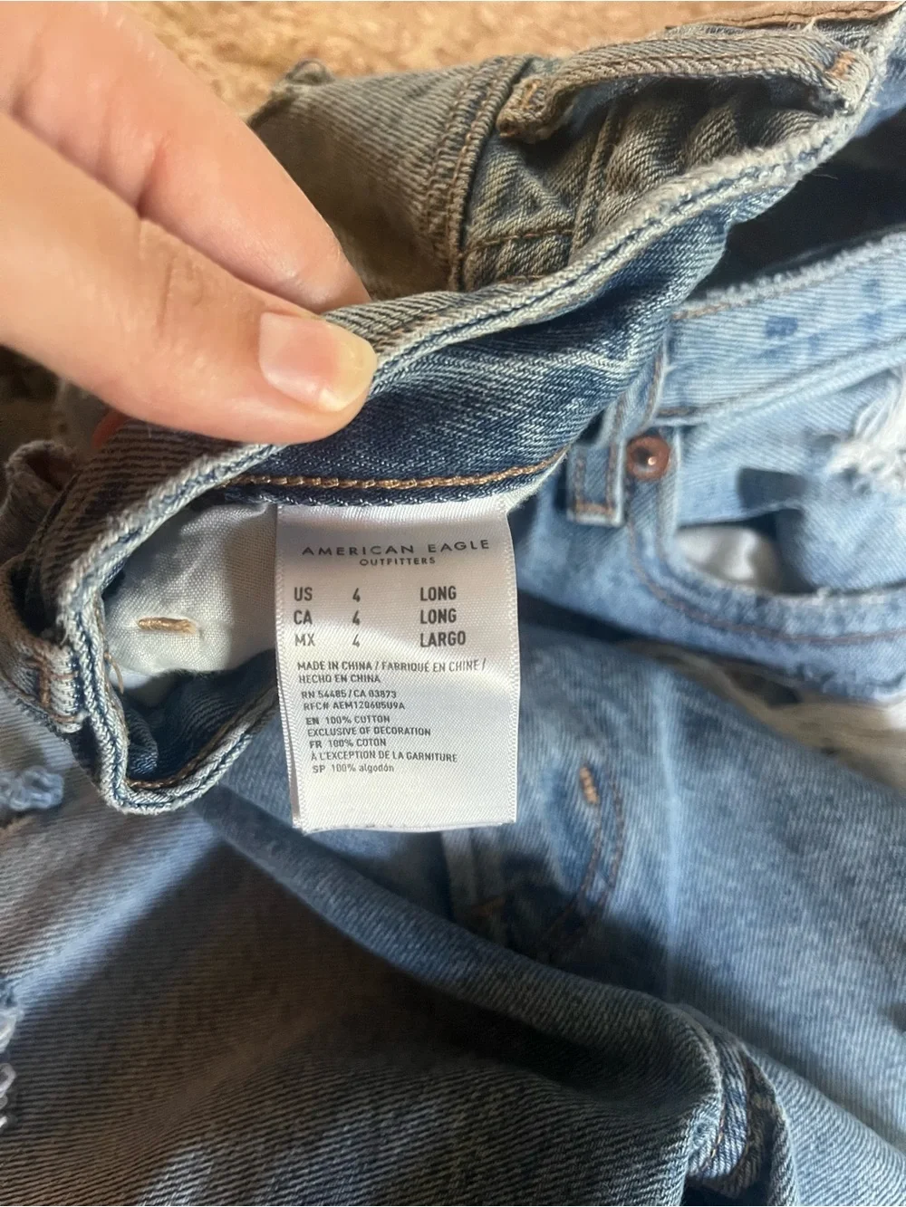 American Eagle Outfitters Distressed Blue Denim Jeans